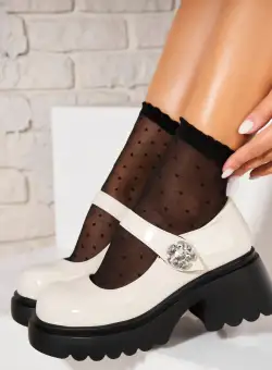 Pantofi dama casual Bej din Piele Ecologica Lacuita Lyda