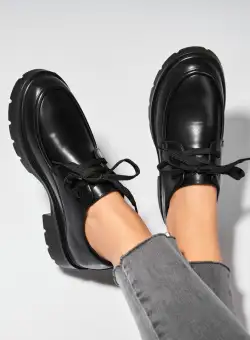 Pantofi dama casual Negri din Piele Ecologica Dalina