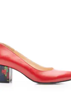 Pantofi eleganți damă din piele naturală - 184 Roșu Box