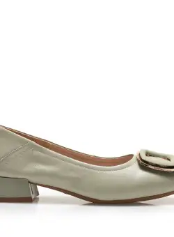 Pantofi eleganți damă din piele naturală - 6111 Olive Box