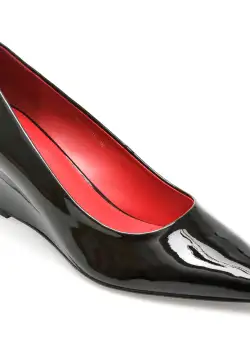 Pantofi EPICA negri, LM1821, din piele naturala lacuita