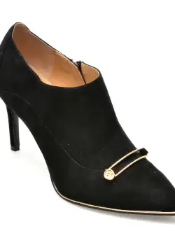 Pantofi EPICA negri, LM2781, din piele intoarsa