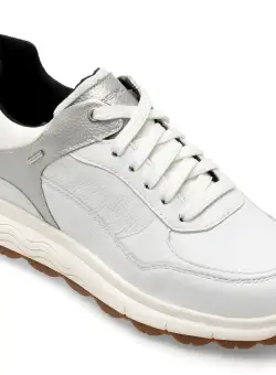 Pantofi GEOX albi, D3626D, din piele naturala