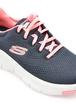Pantofi SKECHERS bleumarin, ARCH FIT, din material textil