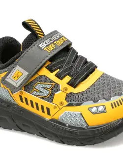 Pantofi SKECHERS galbeni, SKECH TRACKS, din piele ecologica