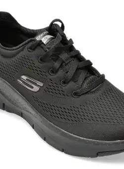Pantofi SKECHERS negri, ARCH FIT, din material textil