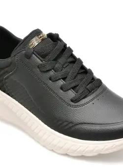 Pantofi SKECHERS negri, BOBS SQUAD CHAOS, din piele ecologica