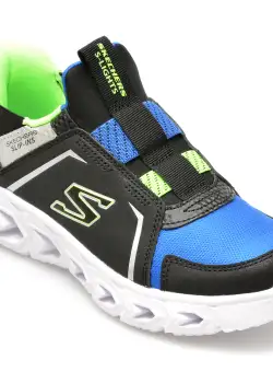 Pantofi SKECHERS negri, HYPNO-FLASH 2.0, din piele ecologica