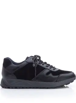 Pantofi sport barbati din piele naturala, Leofex - 670 Negru Box Velur