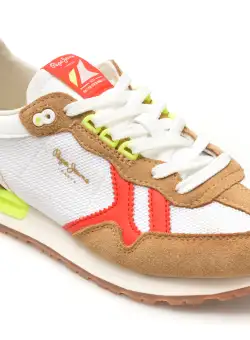 Pantofi sport PEPE JEANS bej, BRIT RETRO, din material textil