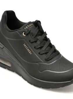 Pantofi sport SKECHERS negri, MILLION AIR, din piele ecologica