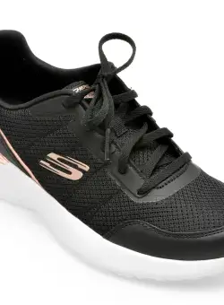 Pantofi sport SKECHERS negri, SKECH-AIR DYNAMIGHT, din material textil