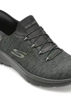 Pantofi sport SKECHERS negri, SUMMITS, din material textil