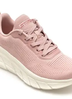 Pantofi sport SKECHERS nude, BOBS B FLEX HI, din material textil