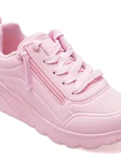 Pantofi sport SKECHERS roz, UNO LITE, din piele ecologica