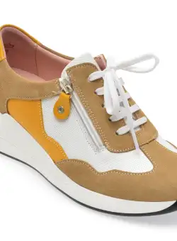 Pantofi sport SUAVE bej, 11028, din piele naturala