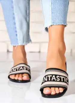 Papuci/Slapi Negri din Textil Khya