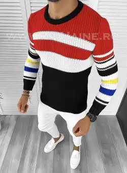 Pulover barbati gros slim fit negru T3576 109-5 U1