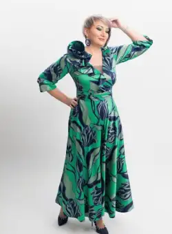Rochie 2094 verde imp Fany Lux