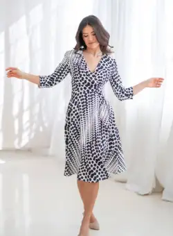 Rochie Anisia alb negru Hermosa