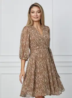 Rochie Barbara maro cu imprimerui albe