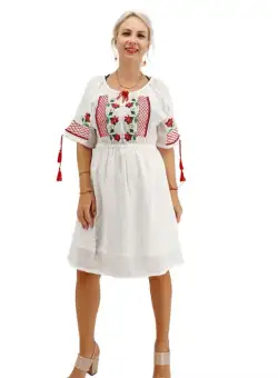 Rochie Brodata cu motive traditionale Cosmina 4