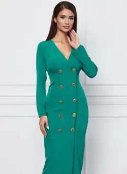 Rochie Dy Fashion verde tip sacou