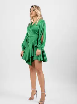 Rochie eleganta asimetrica cu volane