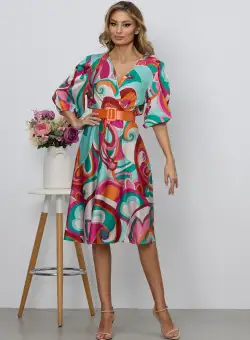 Rochie Glenda Roz Multi