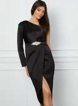 Rochie MBG neagra cu aplicatie in talie