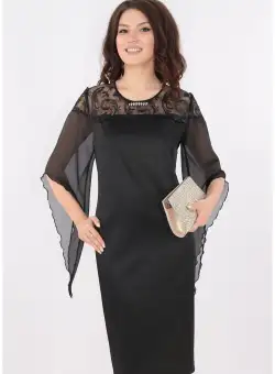 Rochie neagra cu broderie