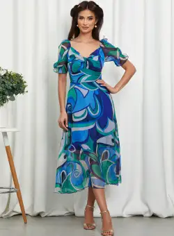 Rochie Xenya Albastra Multicolora