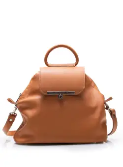 Rucsac convertibil damă din piele naturală - 4020 Cognac Box