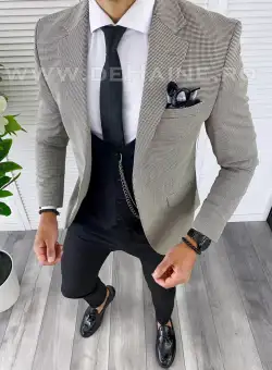 Sacou barbati in carouri slim fit B5009 75-3 e ~
