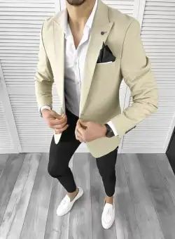 Sacou barbati slim fit bej 546 29-1 E ~