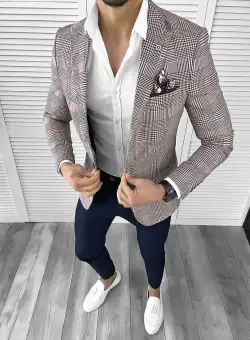 Sacou barbati slim fit rosu 732 P19-6.1/E 51-5 ~