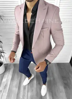 Sacou barbati slim fit roz B8566 E 81-1.3 ~