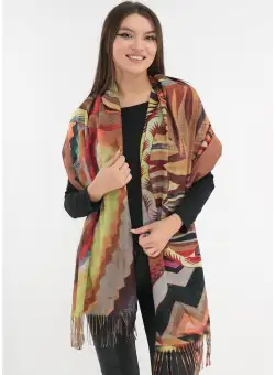 Sal din casmir cu imprimeu geometric multicolor