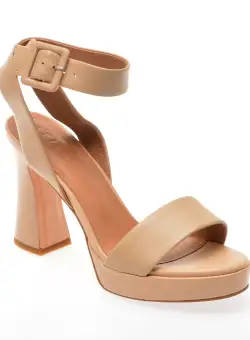 Sandale casual EPICA bej, W452, din piele naturala