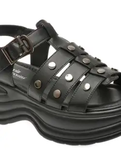 Sandale casual FLAVIA PASSINI negre, LX662, din piele naturala