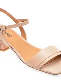 Sandale casual IMAGE bej, 1382, din piele naturala