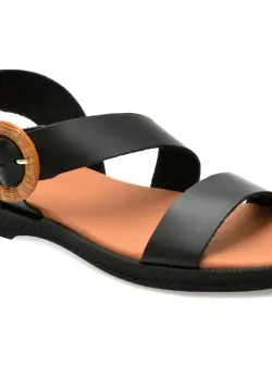 Sandale casual IMAGE negre, AMSTER, din piele naturala