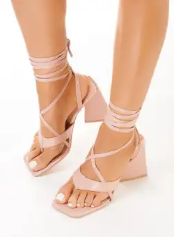 Sandale cu snur pe picior Nacosia nude