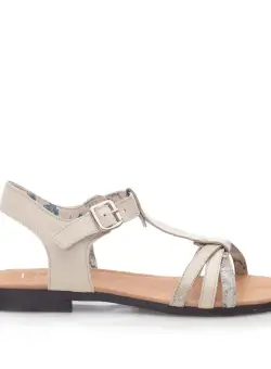 Sandale cu talpa joasa dama din piele naturala,Leofex - 209 Bej box