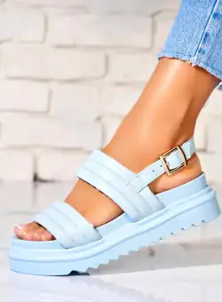 Sandale dama cu platforma Albastre din Piele Ecologica Kaisy
