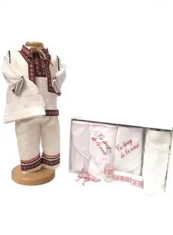 Set Botez Traditional Adi 3 , 2 piese costumas traditional si trusou brodat