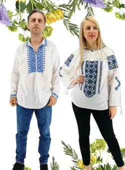 Set Traditional Cuplu 534 Camasi traditionale cu broderie