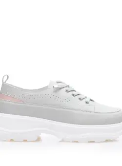 Sneakers damă din piele naturală - 4403 Verde Opalin Box