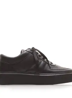 Sneakers damă din piele naturală, Leofex - 365 Negru Box