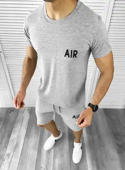 Trening barbati gri deschis pantaloni + tricou 10589* 44-1.1.2